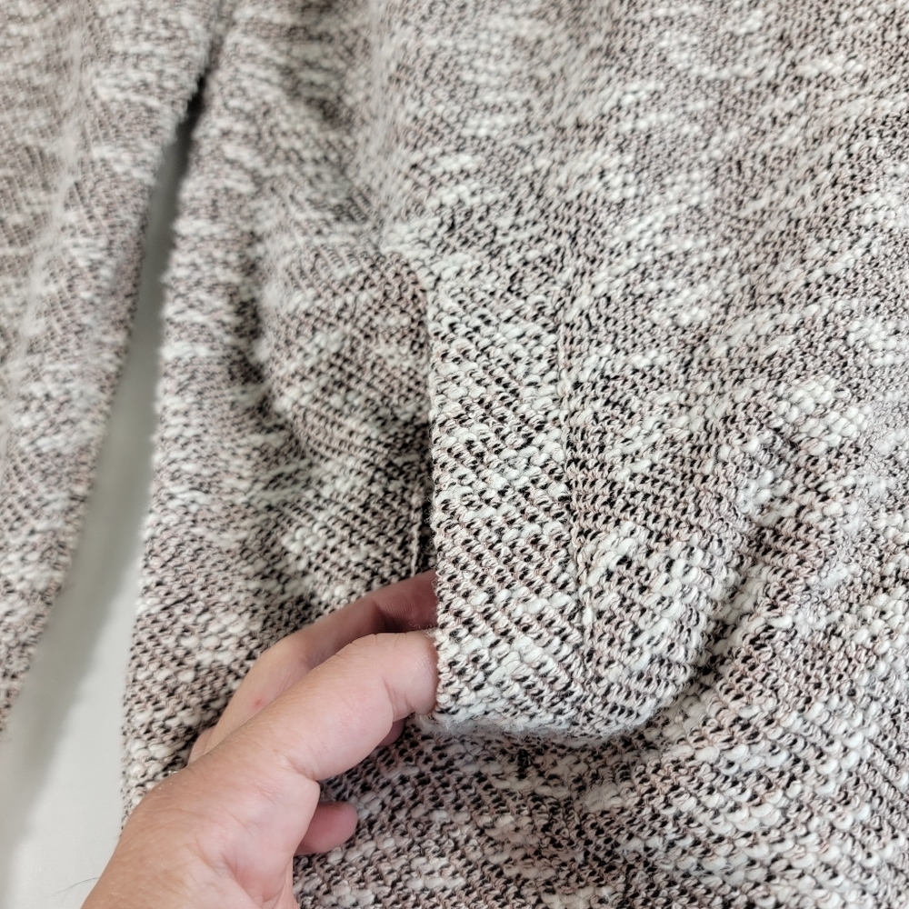 LOGO BY LORI GOLDSTEIN BOUCLE COATIGAN W/FRINGE DETAIL GRAY medium M - Picture 5 of 10